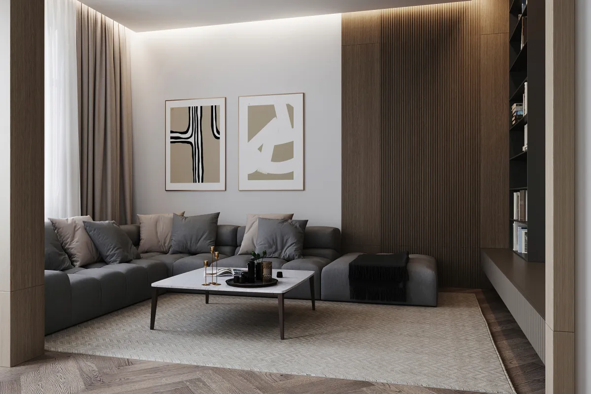 Интерьер дома с мансардой